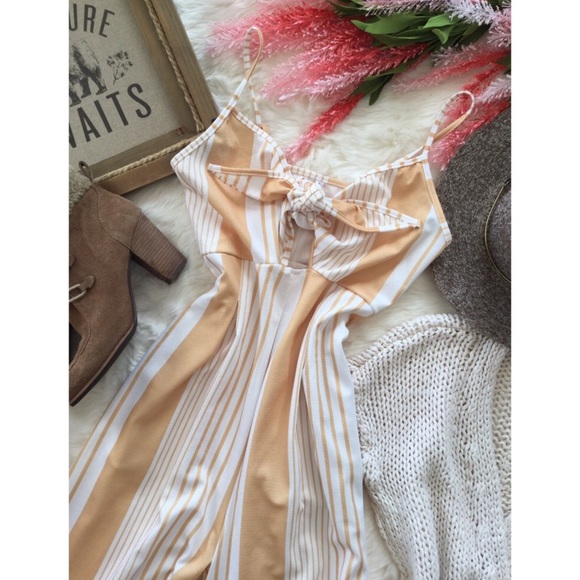 Marigold & Marabell Striped Tie Front Jumpsuit - Picture 4 of 7